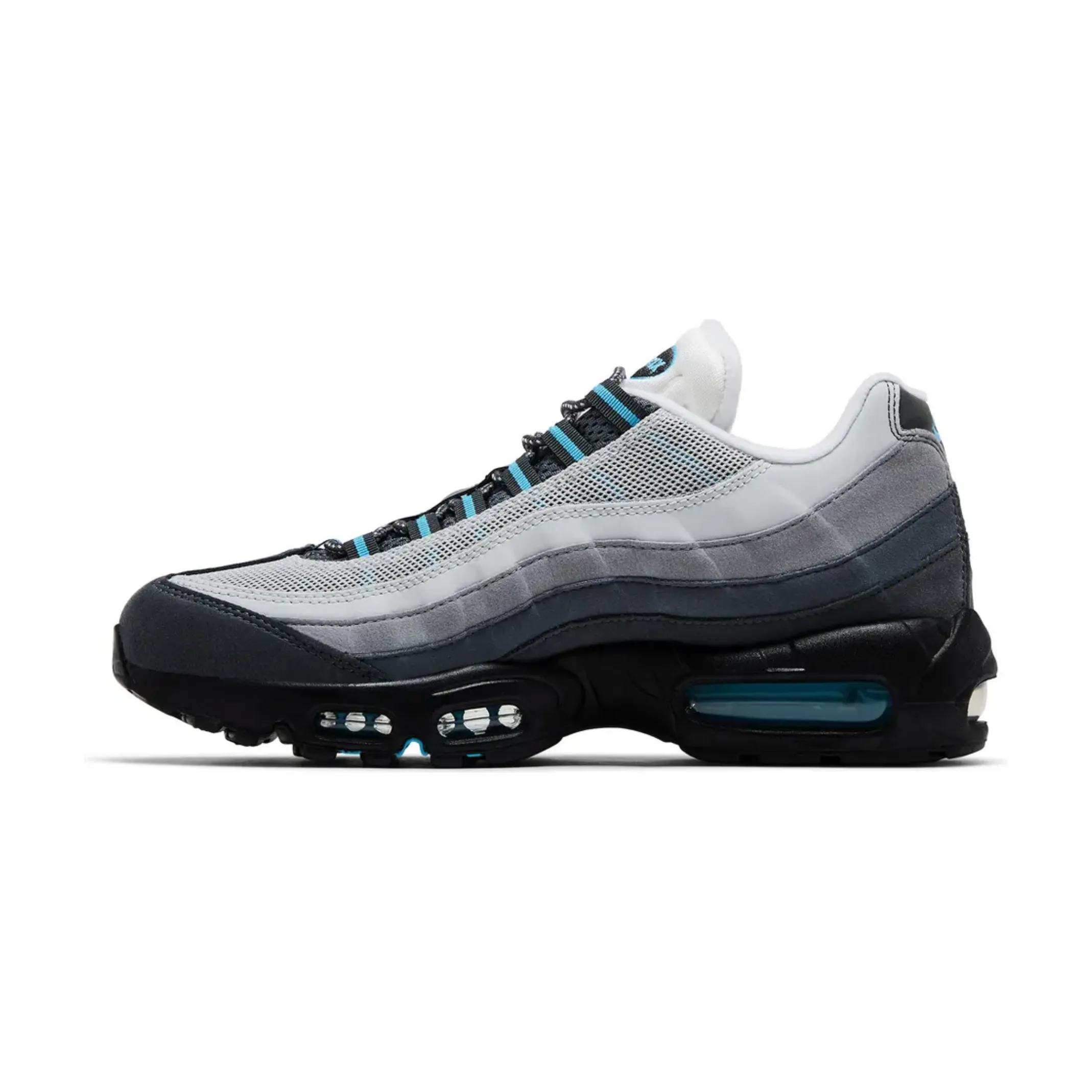curved - last shoes brushed - finish - design shoes Nike Air Max 95 Baltic Blue