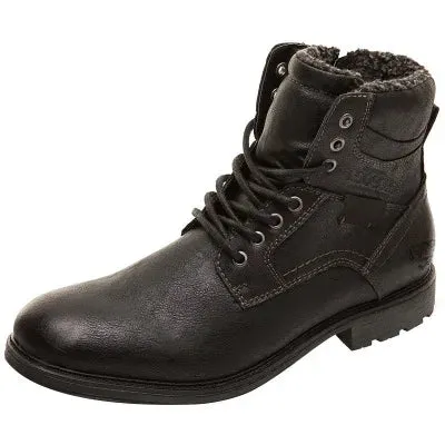 Retro PU Leather Men's Military-style Ankle Boots with Non-slip Lace-Up Design for Casual and Motorcycle Wear