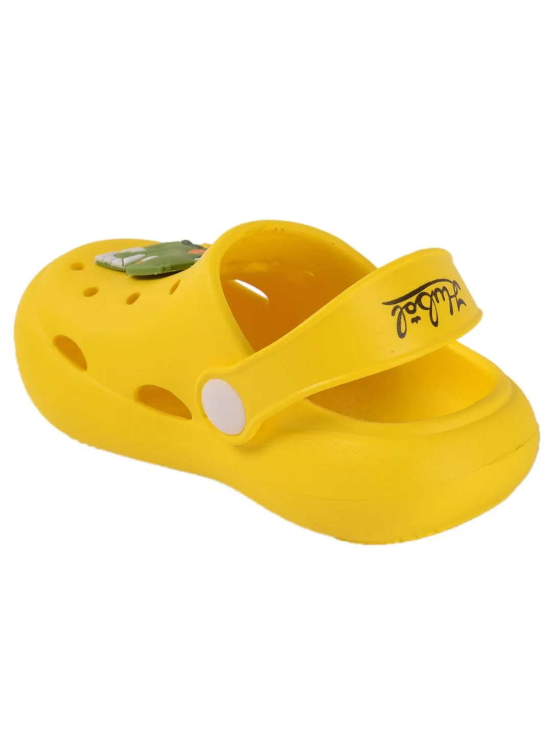 Roaring Adventures Await with Dino Motif Yellow Clogs for Boys!