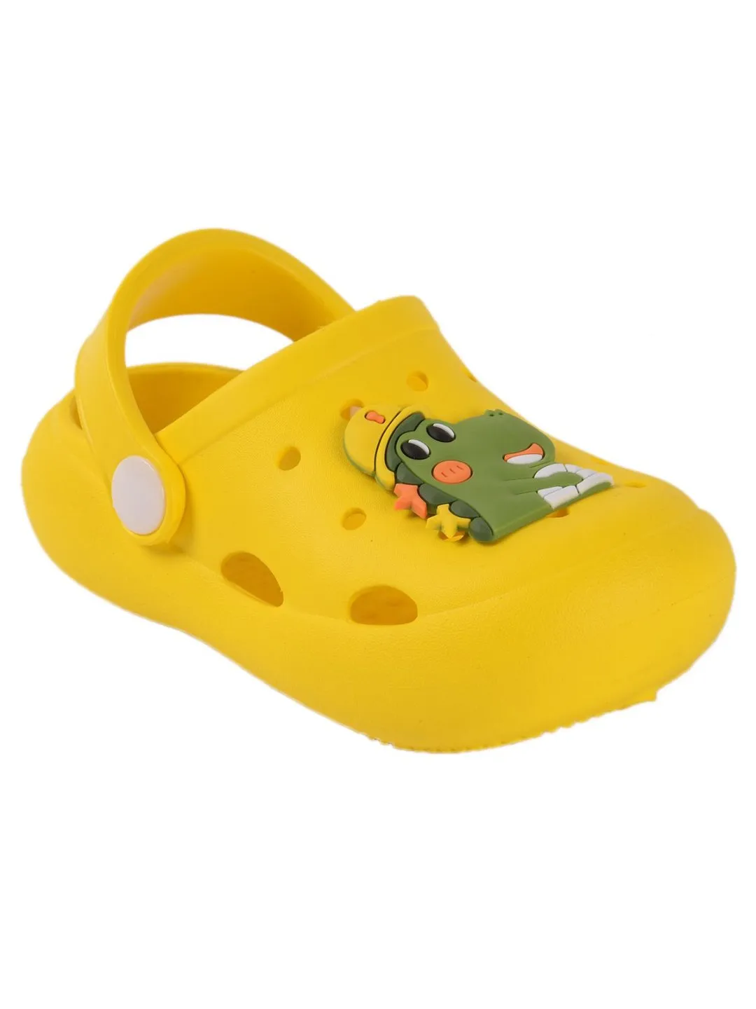 Roaring Adventures Await with Dino Motif Yellow Clogs for Boys!