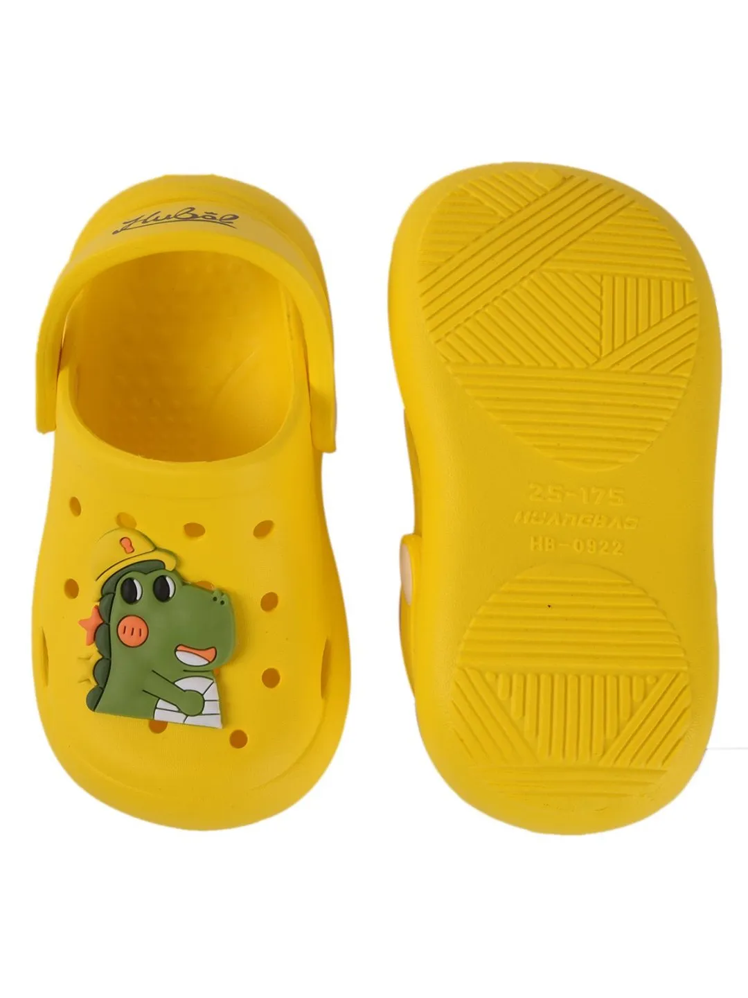 Roaring Adventures Await with Dino Motif Yellow Clogs for Boys!