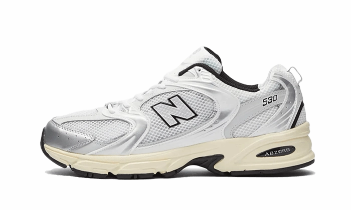 New Balance 530 Silver Cream Breathable fabric Abrasion Resistant Guard