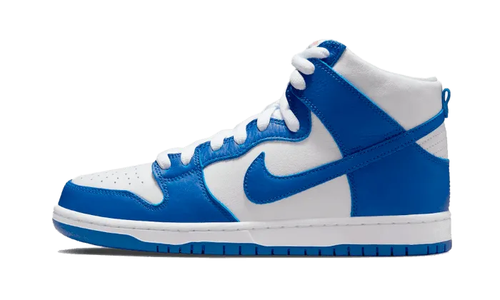 SB Dunk High Pro ISO Kentucky running in a gorge area shoes logo - debossed shoes