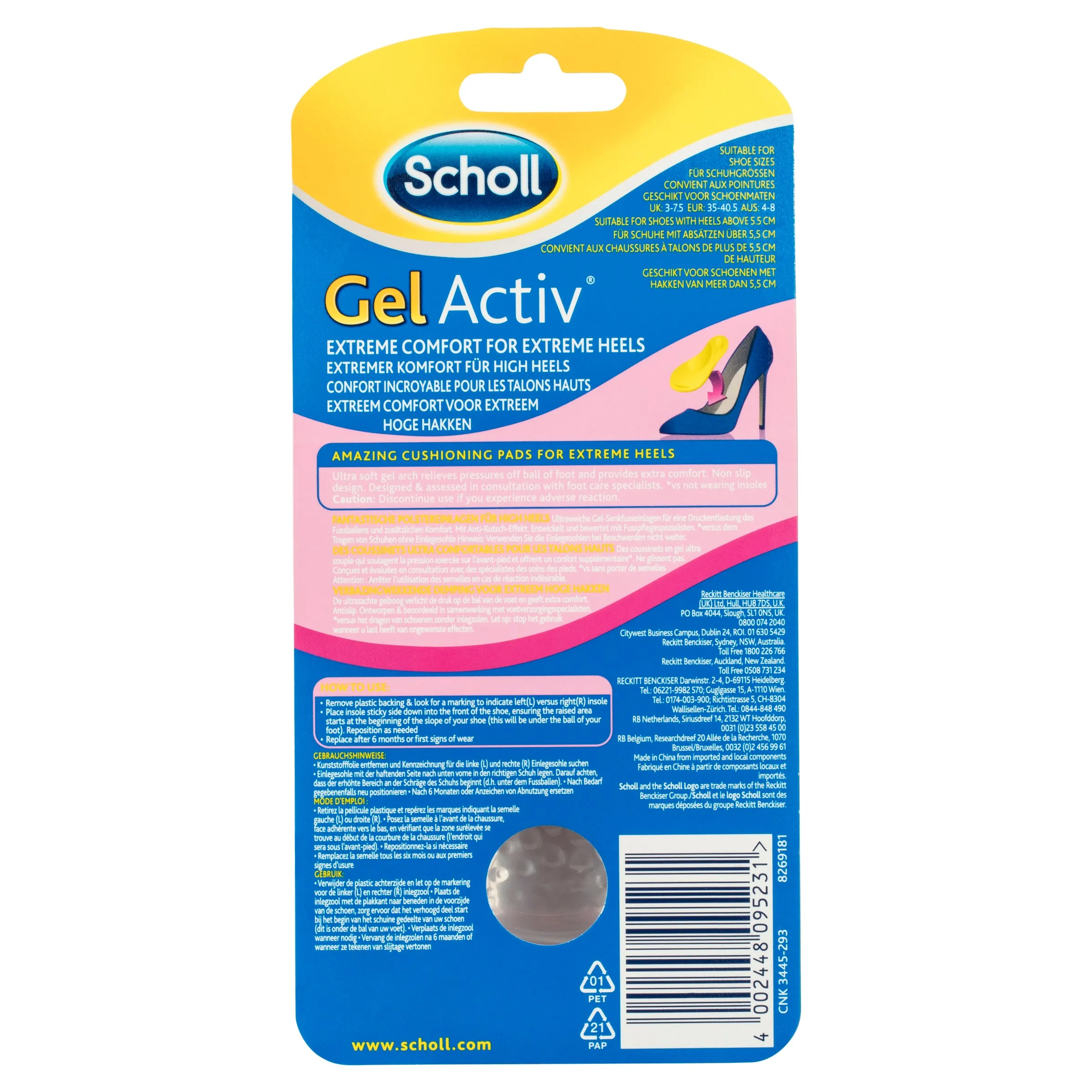 Scholl GelActiv Female Insoles for High Heels