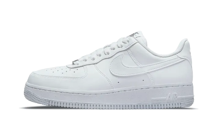 Nike Air Force 1 Low Next Nature White Metallic Grey Stacked Heel Comfort Tongue