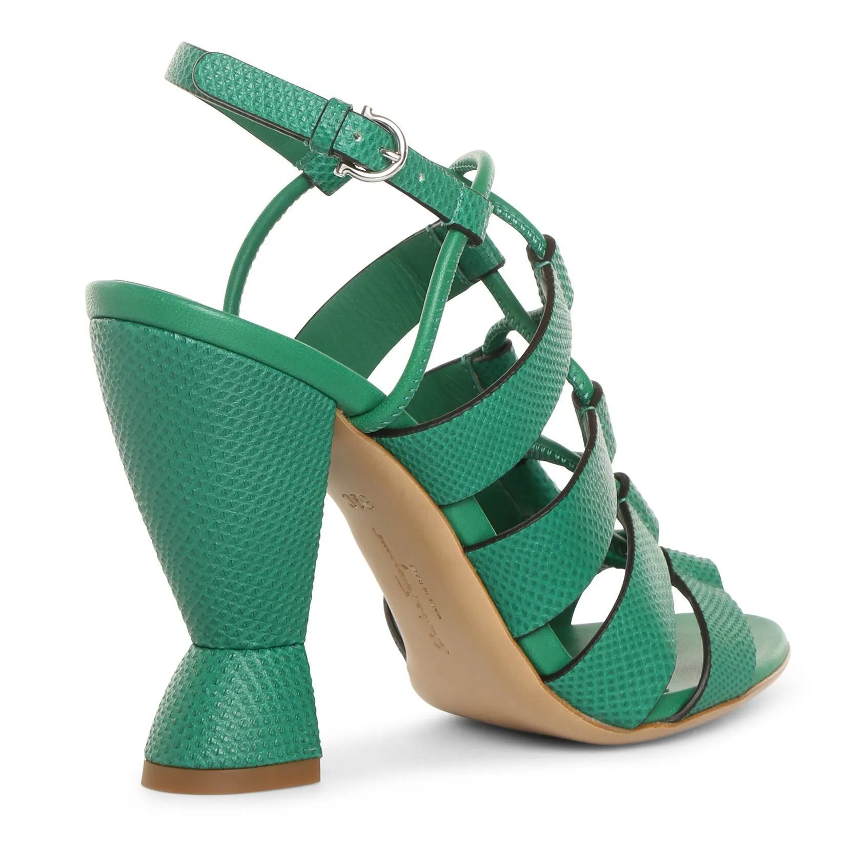 Sculptural heel sandals