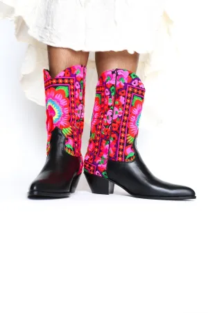SELINA WESTERN STYLE BOOTS X FREE PEOPLE (BLACK)