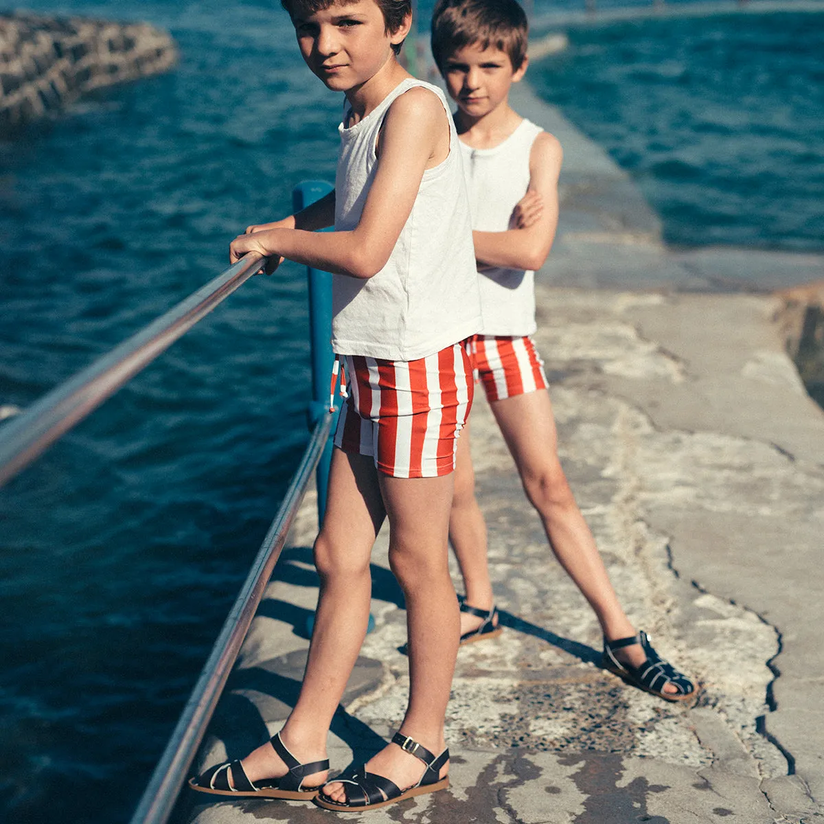Shark Sandals in Navy by Salt-Water