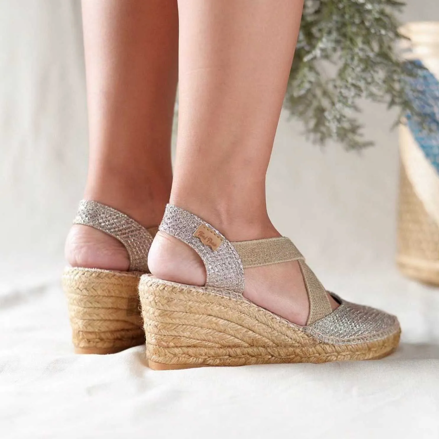 Shimmery Wedge Espadrille for Women - Saba-S