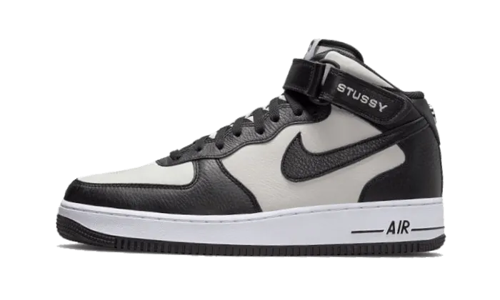 Non Restrictive Toe Box Nike Air Force 1 Mid Stussy Grey Black