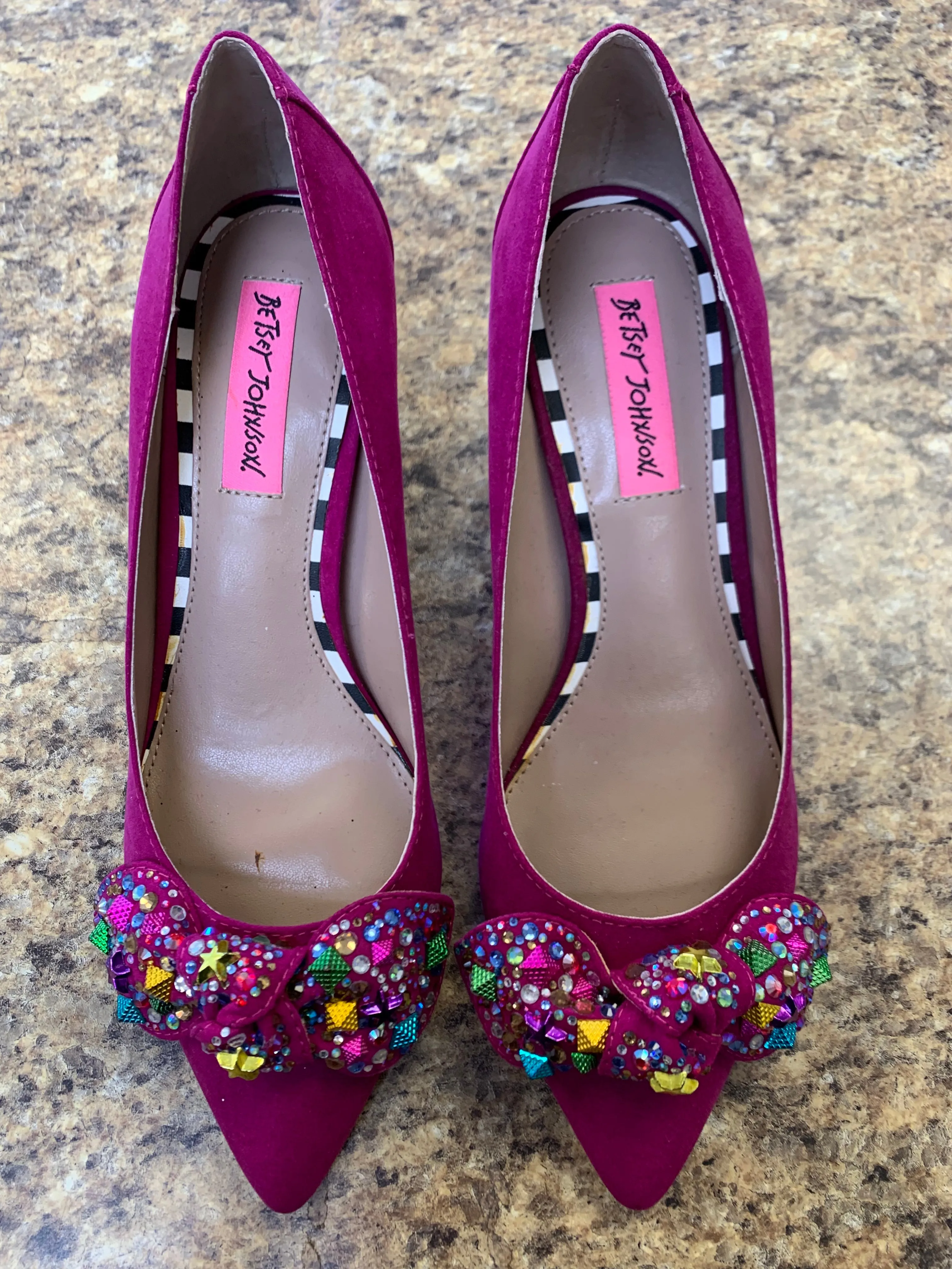 Shoes Heels Kitten By Betsey Johnson In Purple, Size: 7.5
