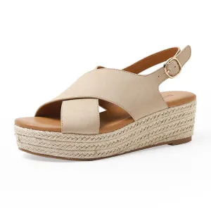 SIKETU | Boho Platform Cross Espadrille Sandals