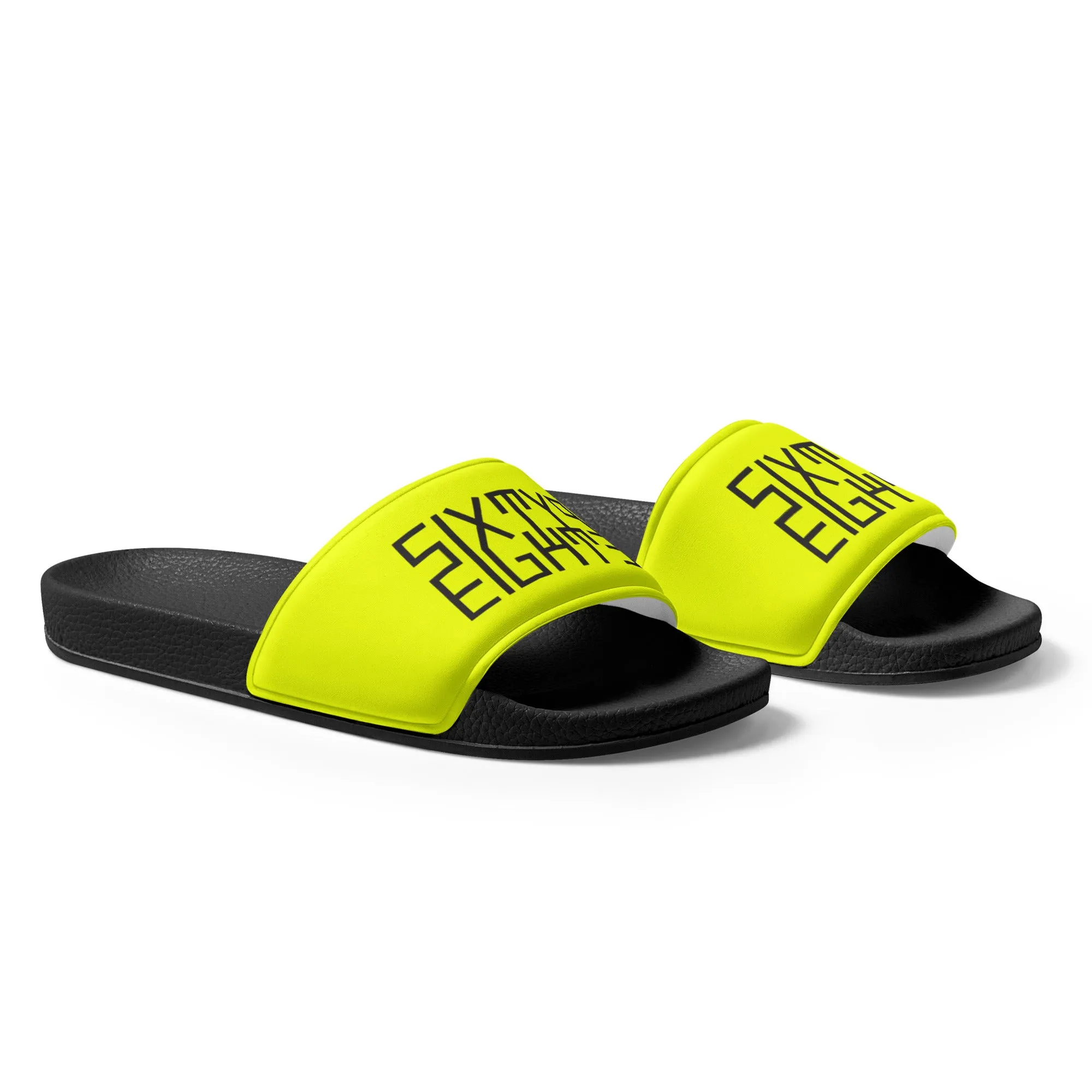 Sixty Eight 93 Logo Black & Lemonade Women's Slides