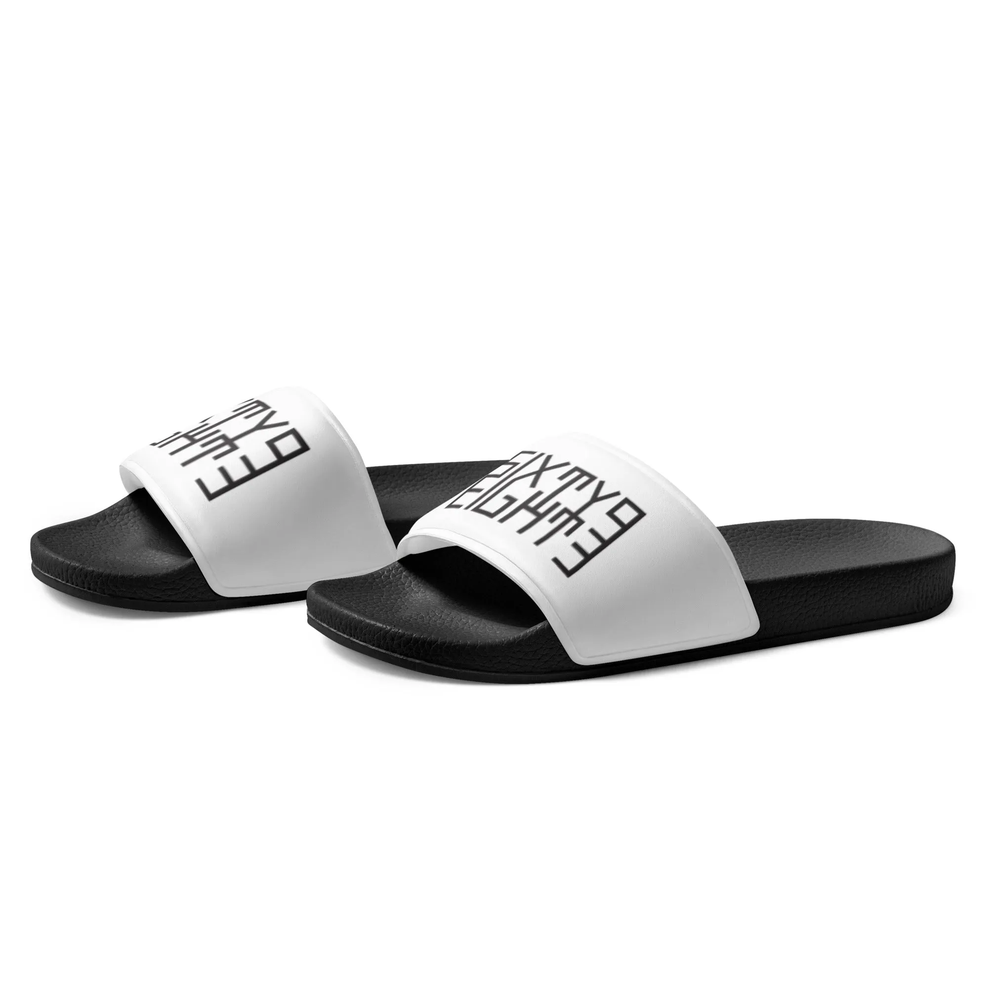 Sixty Eight 93 Logo Black & White Men's Slides