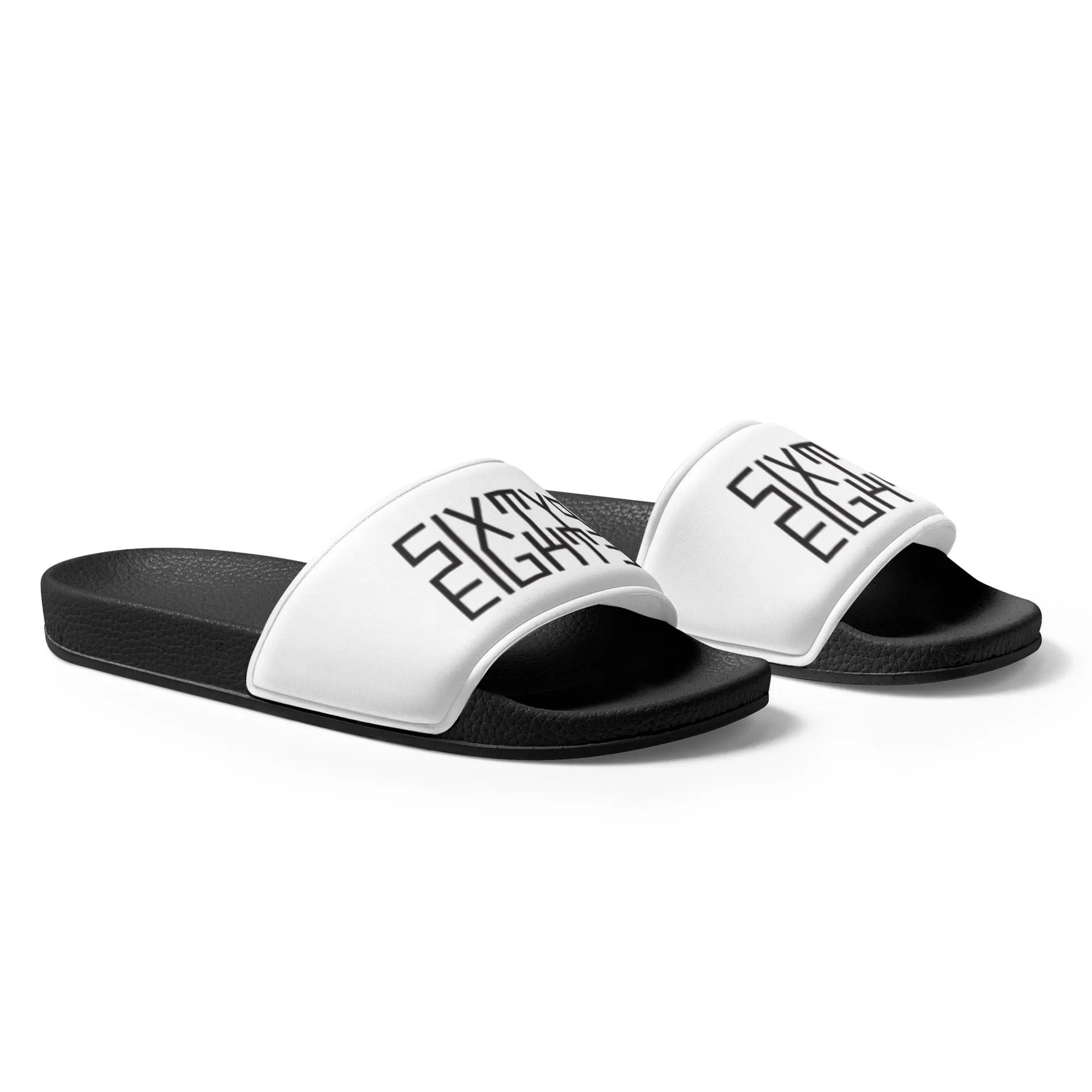 Sixty Eight 93 Logo Black & White Men's Slides
