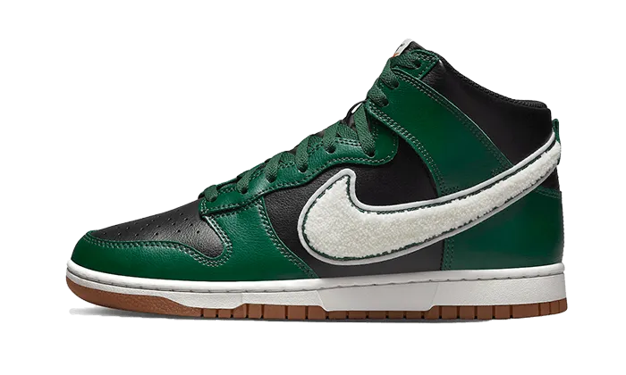 Dunk High Chenille Swoosh Black Green long - distance use