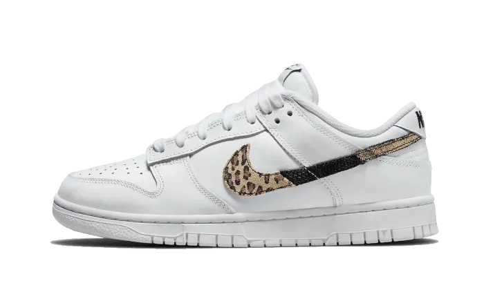 running in an underpass area shoes Dunk Low Animal Print White