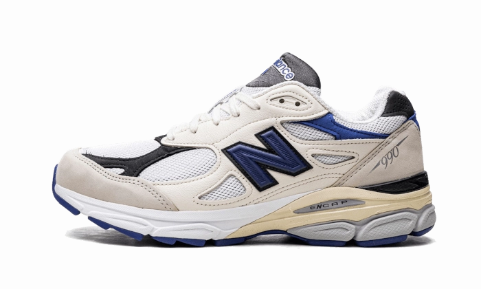 Zero Drop Platforms New Balance 990V3 - Made In USA Cream Blue