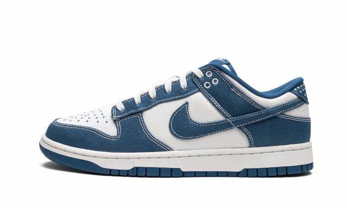 Nike Dunk Low Industrial Blue Sashiko Removable Footbed System Ergonomic Heel Counters