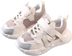 Sneakers for Girls Breathable Comfortable Luminous LED Flashing Fashion Sports Shoes with Hook and Loop Kids Running Shoes