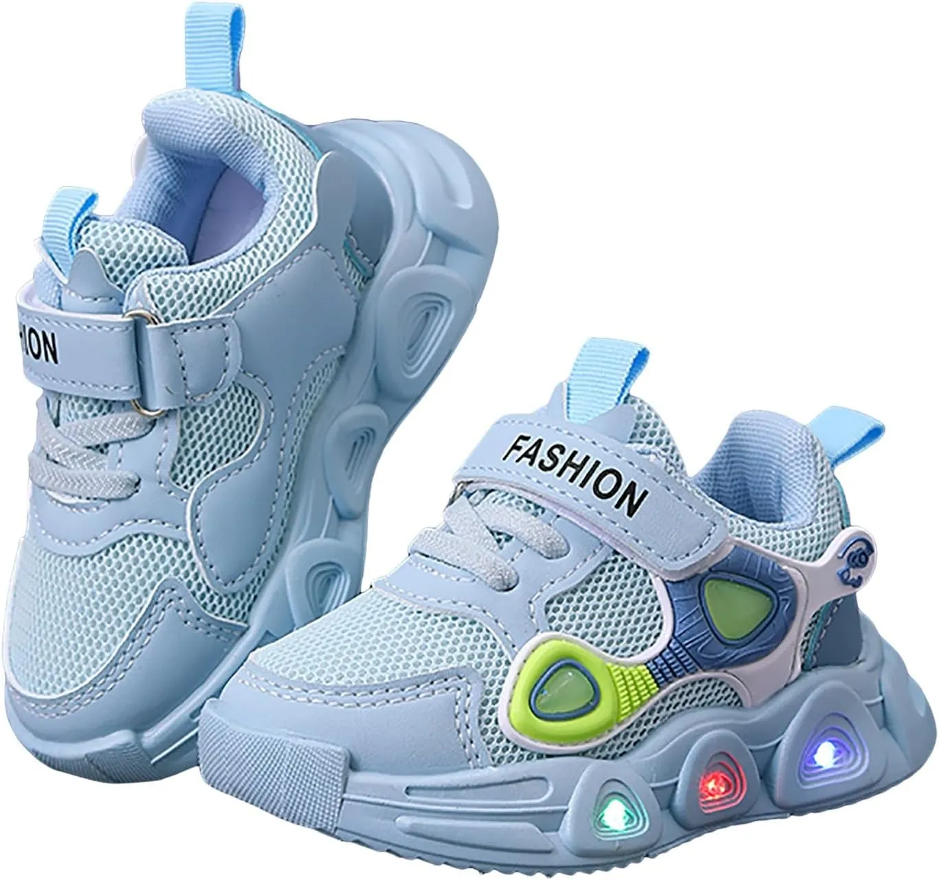 Sneakers for Girls Fashion Luminous Light Up Sports Shoes with Hook and Loop Kids LED Flashing Breathable Comfortable Shoes