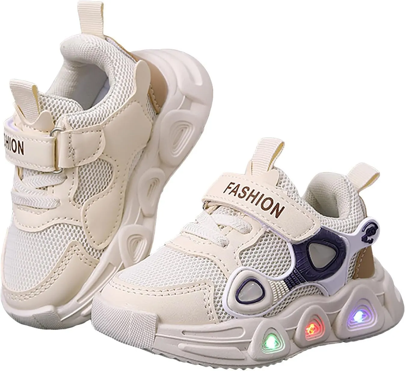Sneakers for Girls Fashion Luminous Light Up Sports Shoes with Hook and Loop Kids LED Flashing Breathable Comfortable Shoes