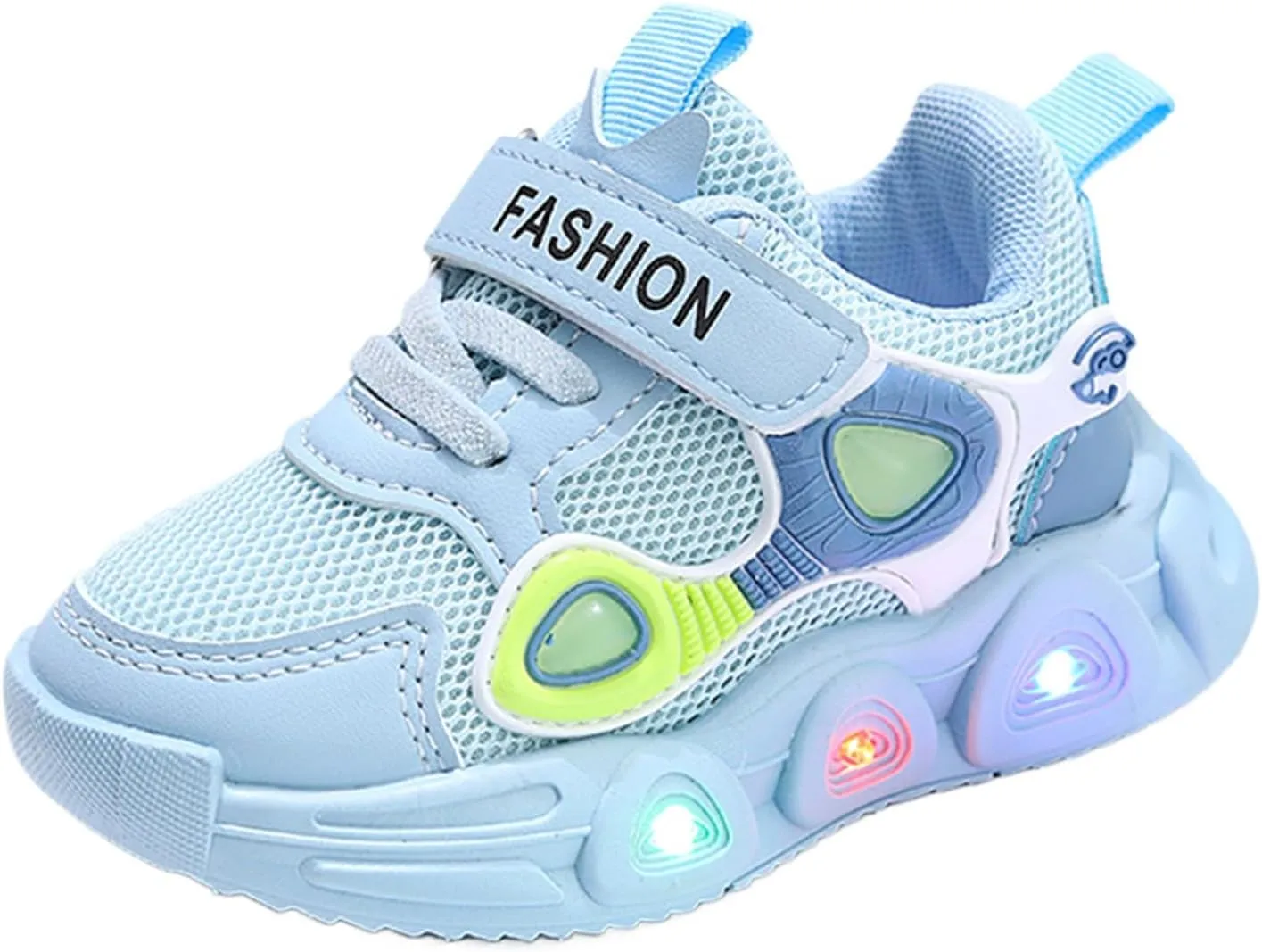 Sneakers for Girls Fashion Luminous Light Up Sports Shoes with Hook and Loop Kids LED Flashing Breathable Comfortable Shoes