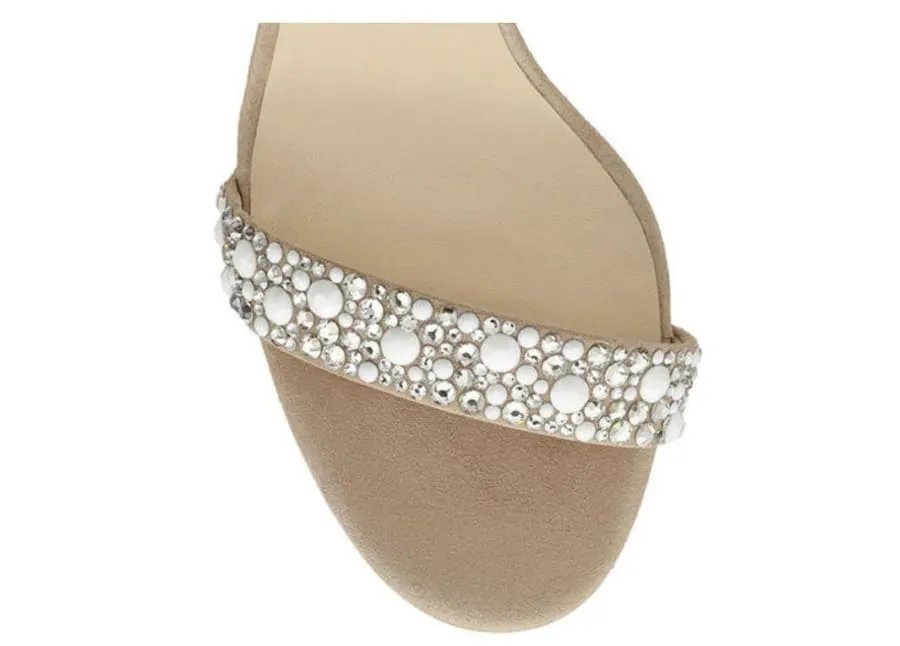 Sparkly Rhinestone Wedding Shoes with Sexy Feather Sandals Flair