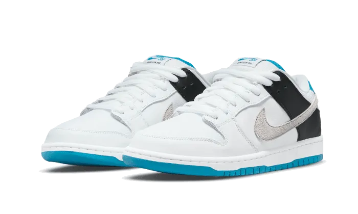 Muddy running SB Dunk Low Laser Blue