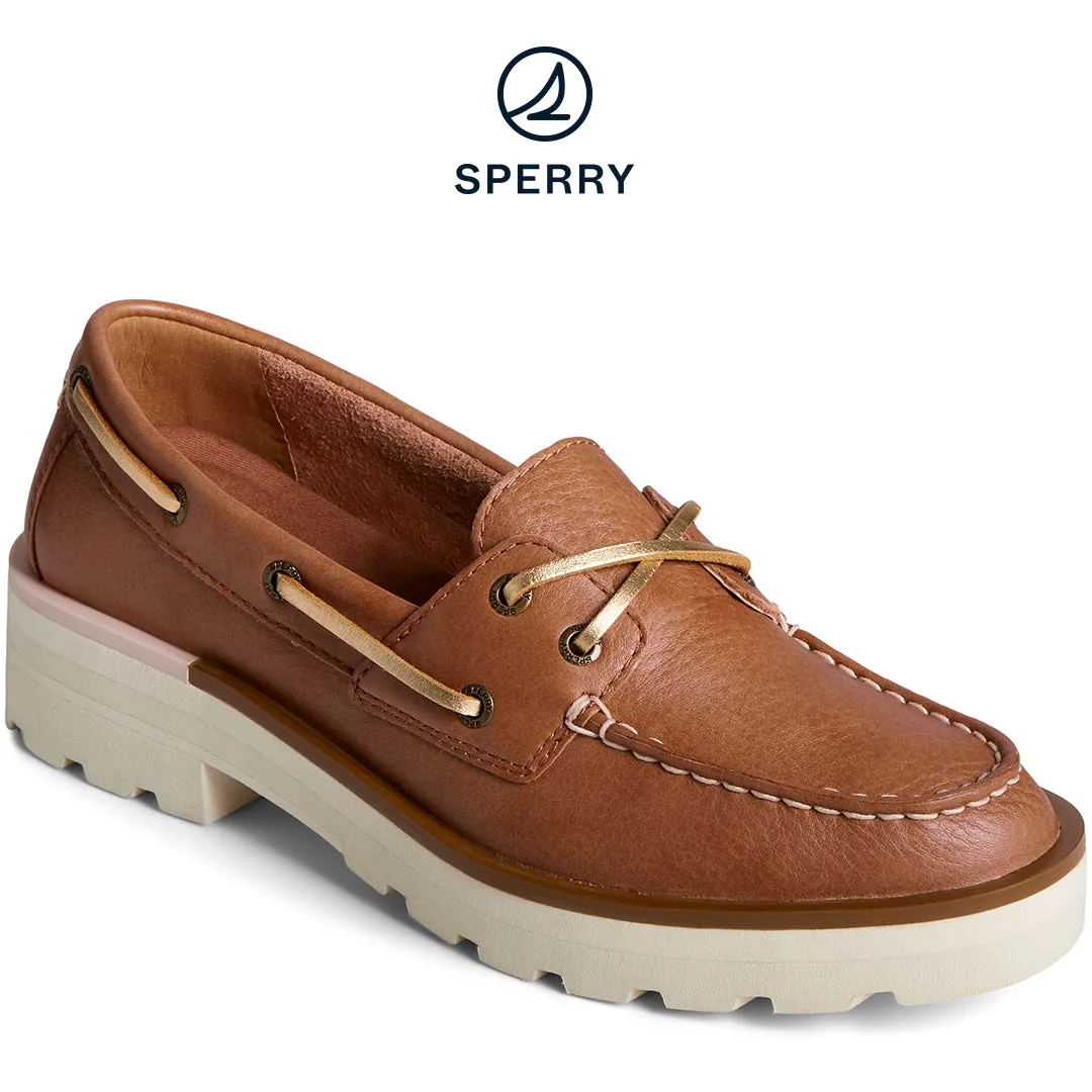 Sperry Women's Chunky 2-Eye Leather Boat Shoe Tan (STS89096)