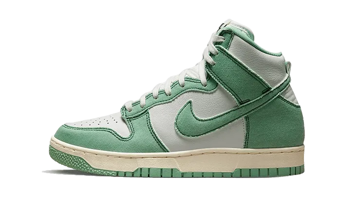 running in snow shoes Dunk High 1985 Enamel Green Denim