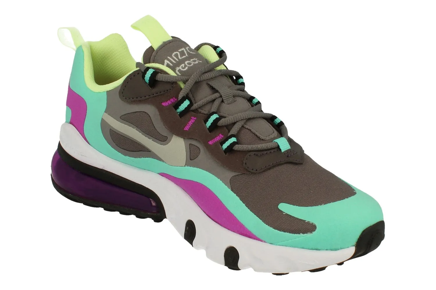 Nike Air Max 270 React GS BQ0103 007 running in a beach area shoes mid - range running shoes