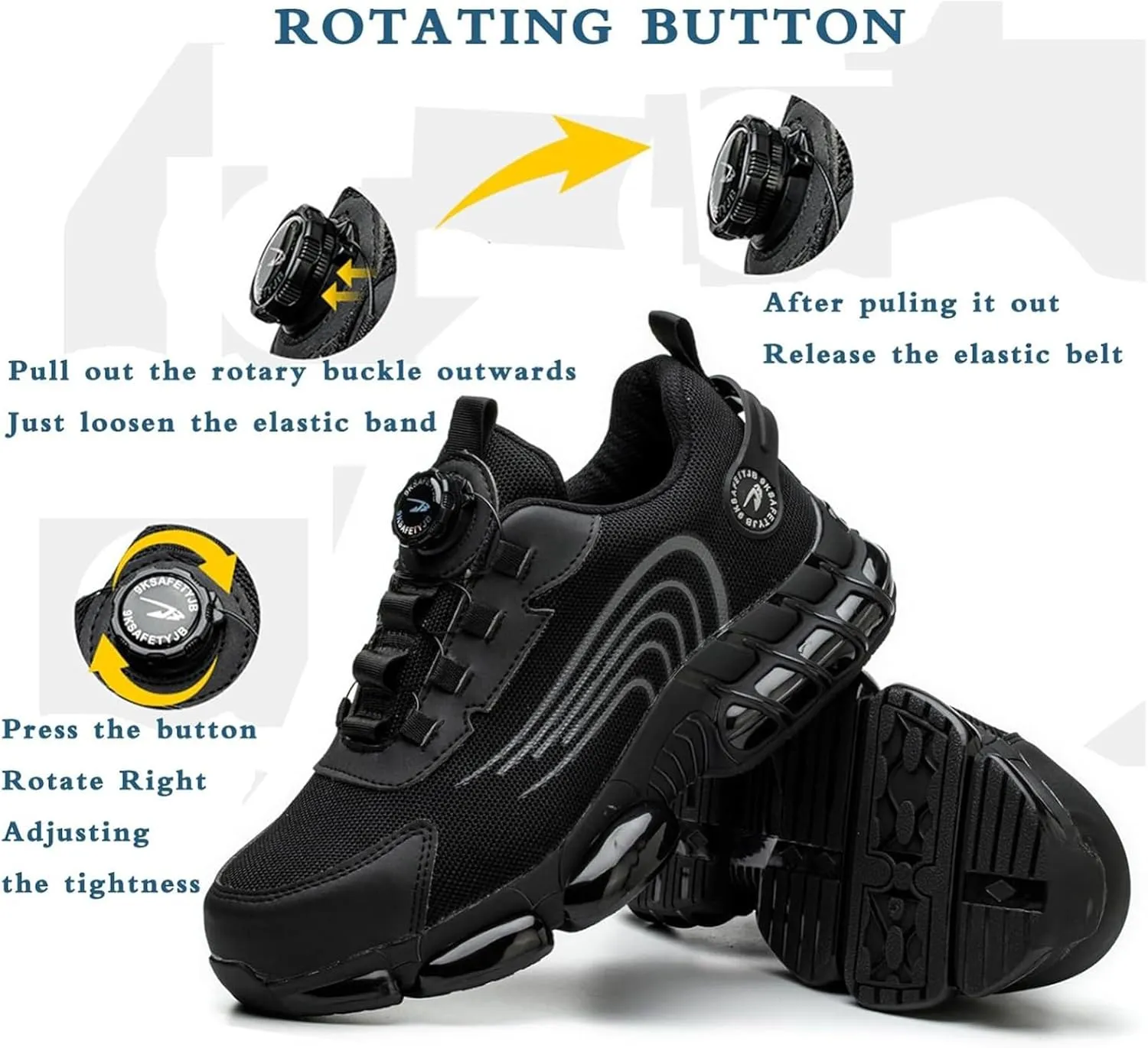 Steel Toe Cap Trainers for Men Anti-Smashing and Anti-Puncture Labor Insurance Shoes Lightweight Breathable Shock-Absorbing Industrial Construction Shoes 11 US