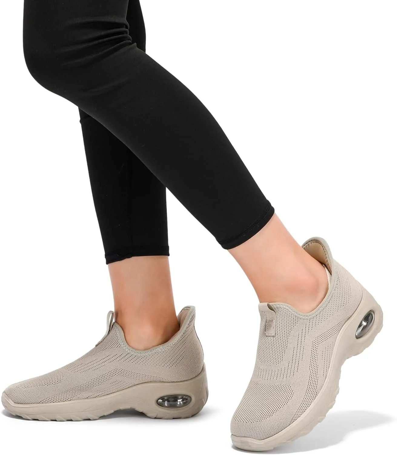 STQ Walking Shoes Women Slip On Sneakers Air Cushion Comfortable Breathable Lightweight Mesh Shoes Shock Absorbing Design Ideal for Plantar Fasciitis All Day Standing