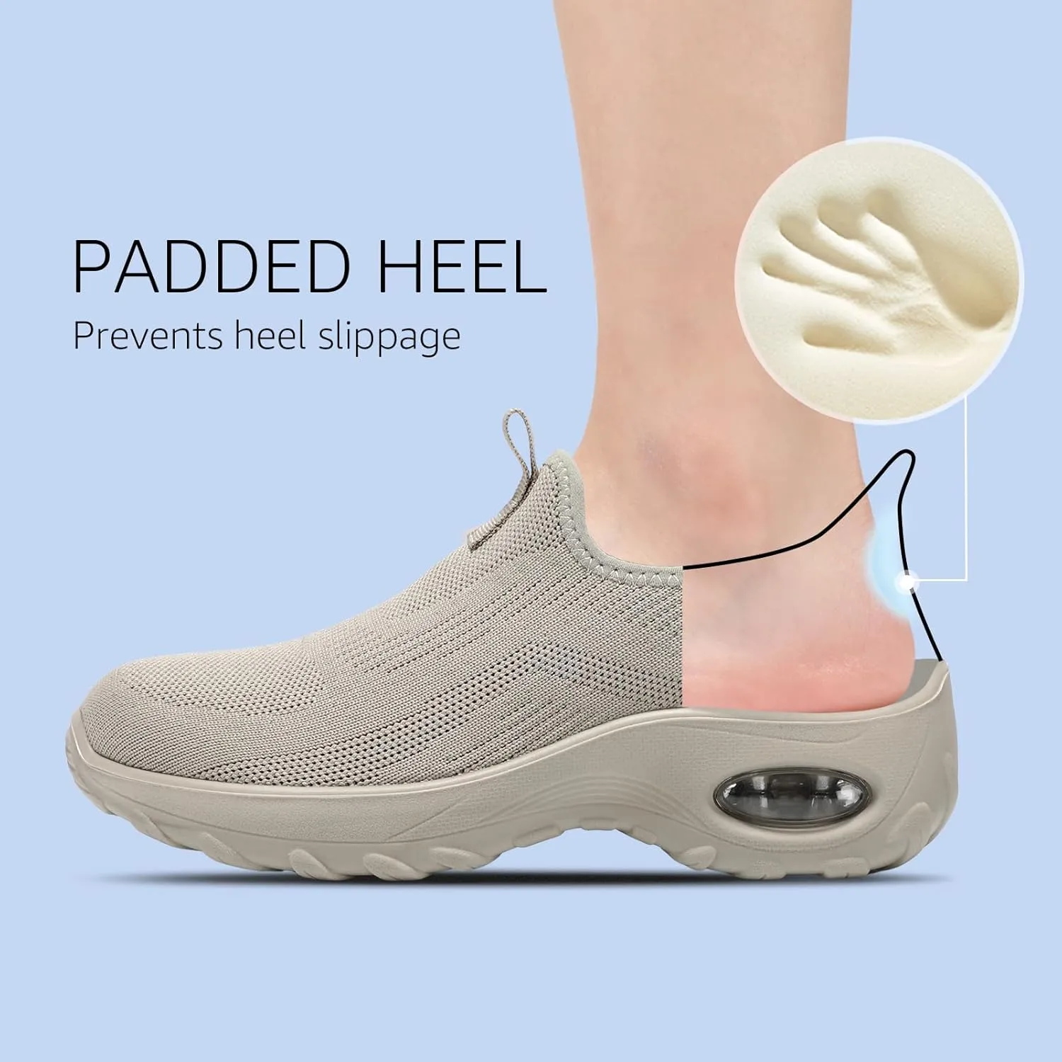 STQ Walking Shoes Women Slip On Sneakers Air Cushion Comfortable Breathable Lightweight Mesh Shoes Shock Absorbing Design Ideal for Plantar Fasciitis All Day Standing
