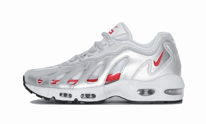 Adjustable Strap Sturdy Heel Nike Air Max 96 Metallic Silver Supreme