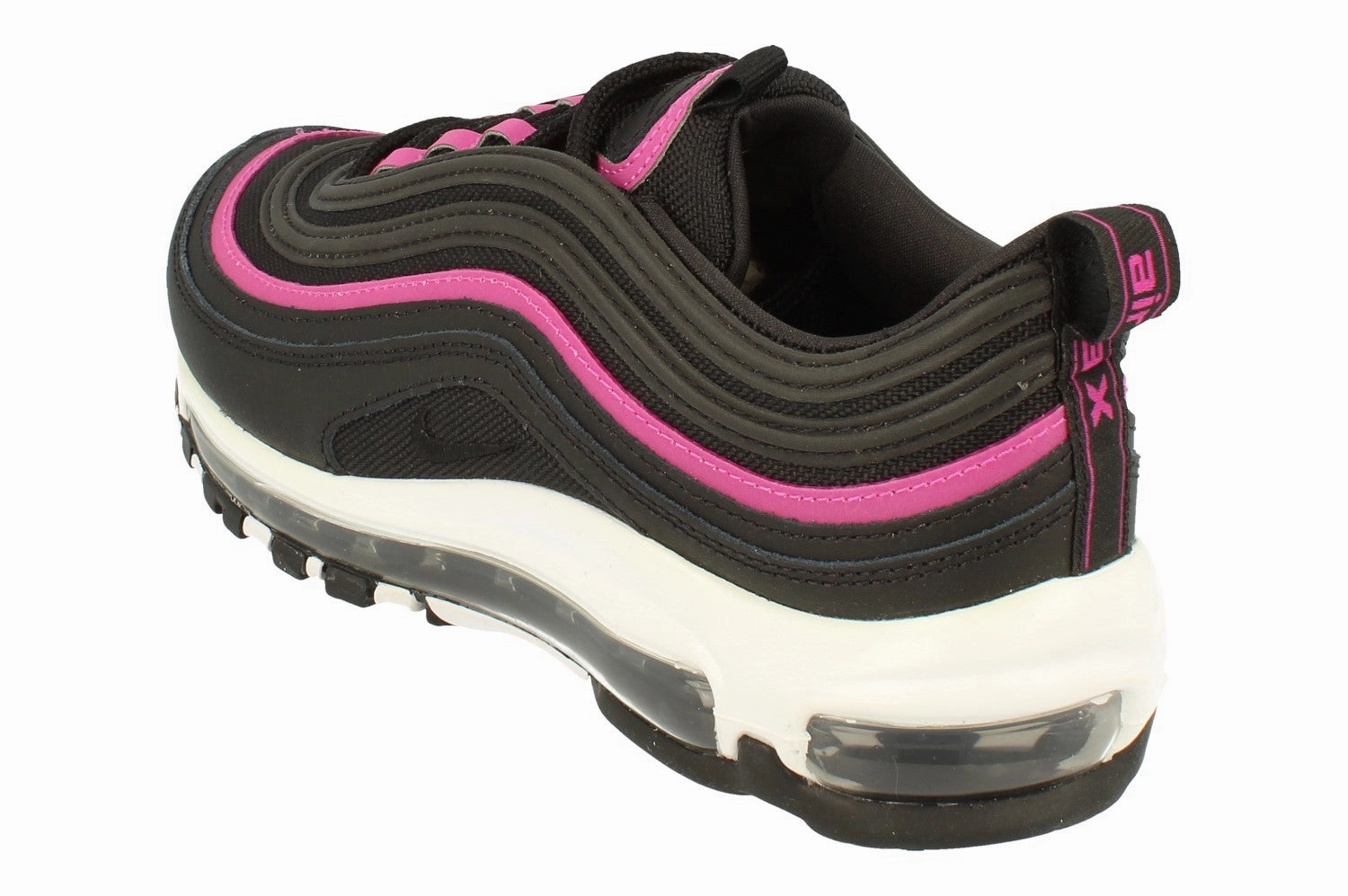 Nike Womens Air Max 97 LX BV1974 001 running in a tram station area shoes training aid