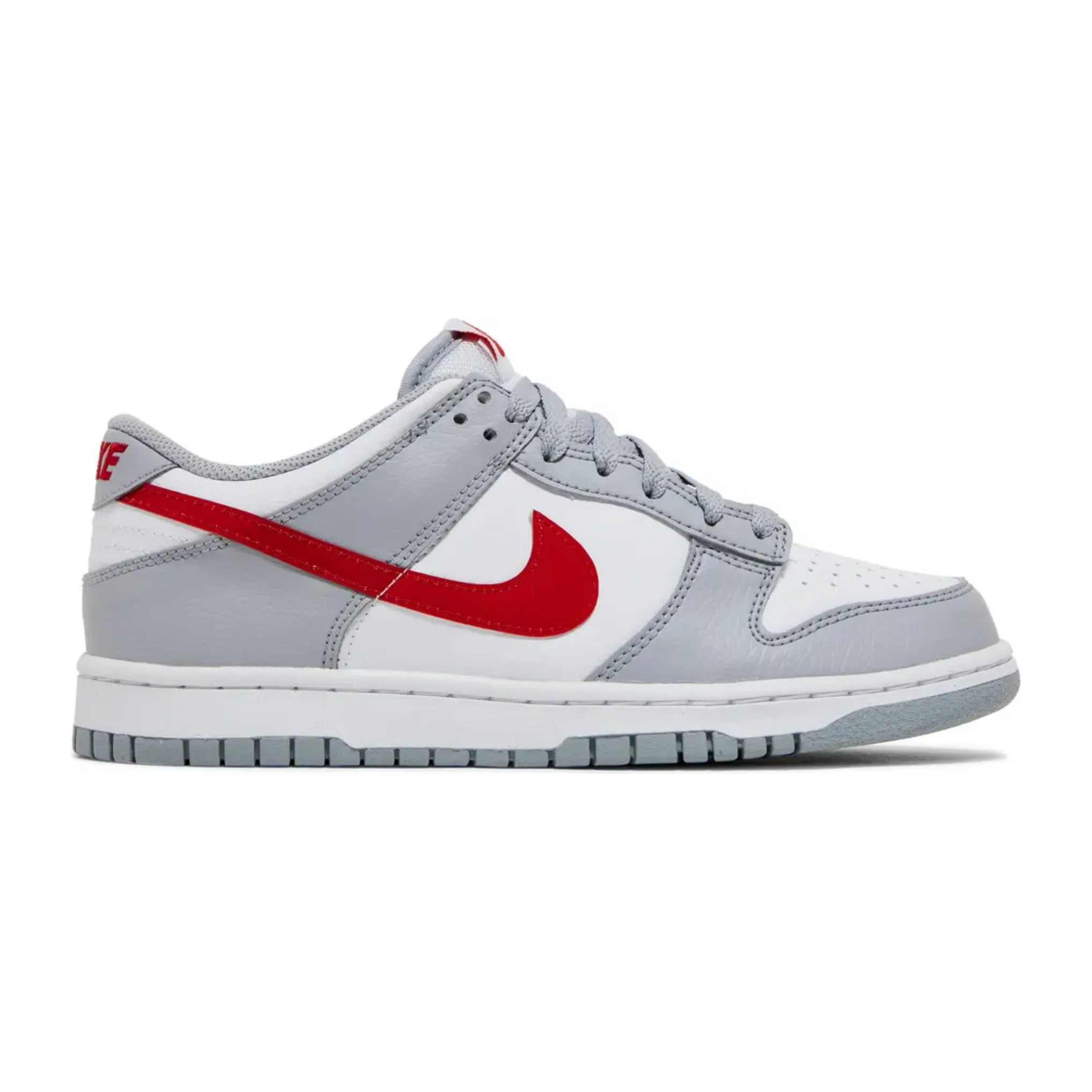 Nike Dunk Low White Grey Red (GS) Enhanced Stability