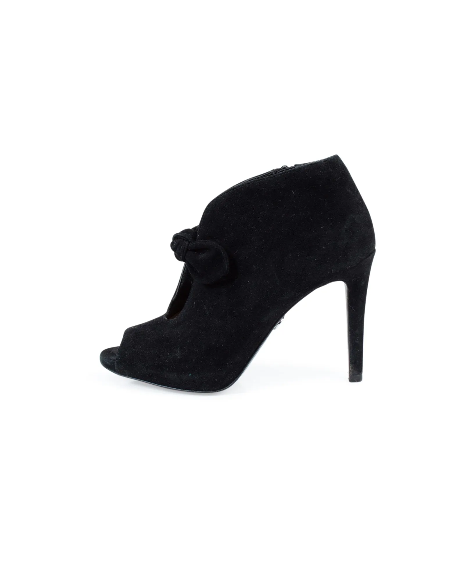 Suede Peep-Toe Heels