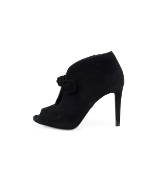 Suede Peep-Toe Heels