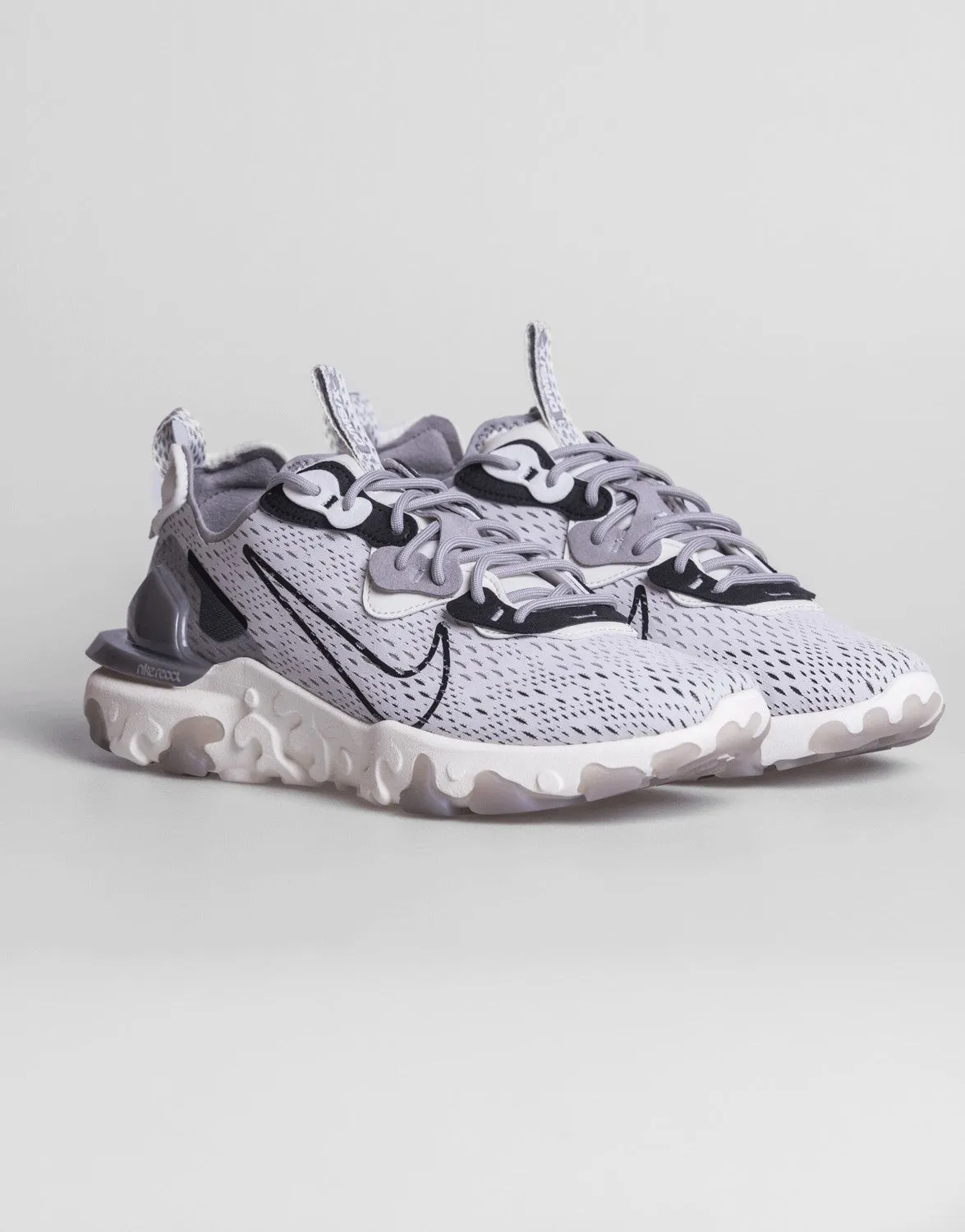 Nike React Vision Vast Grey/ Black-Sail-White Adaptive Cushioning System Vulcanized Construction