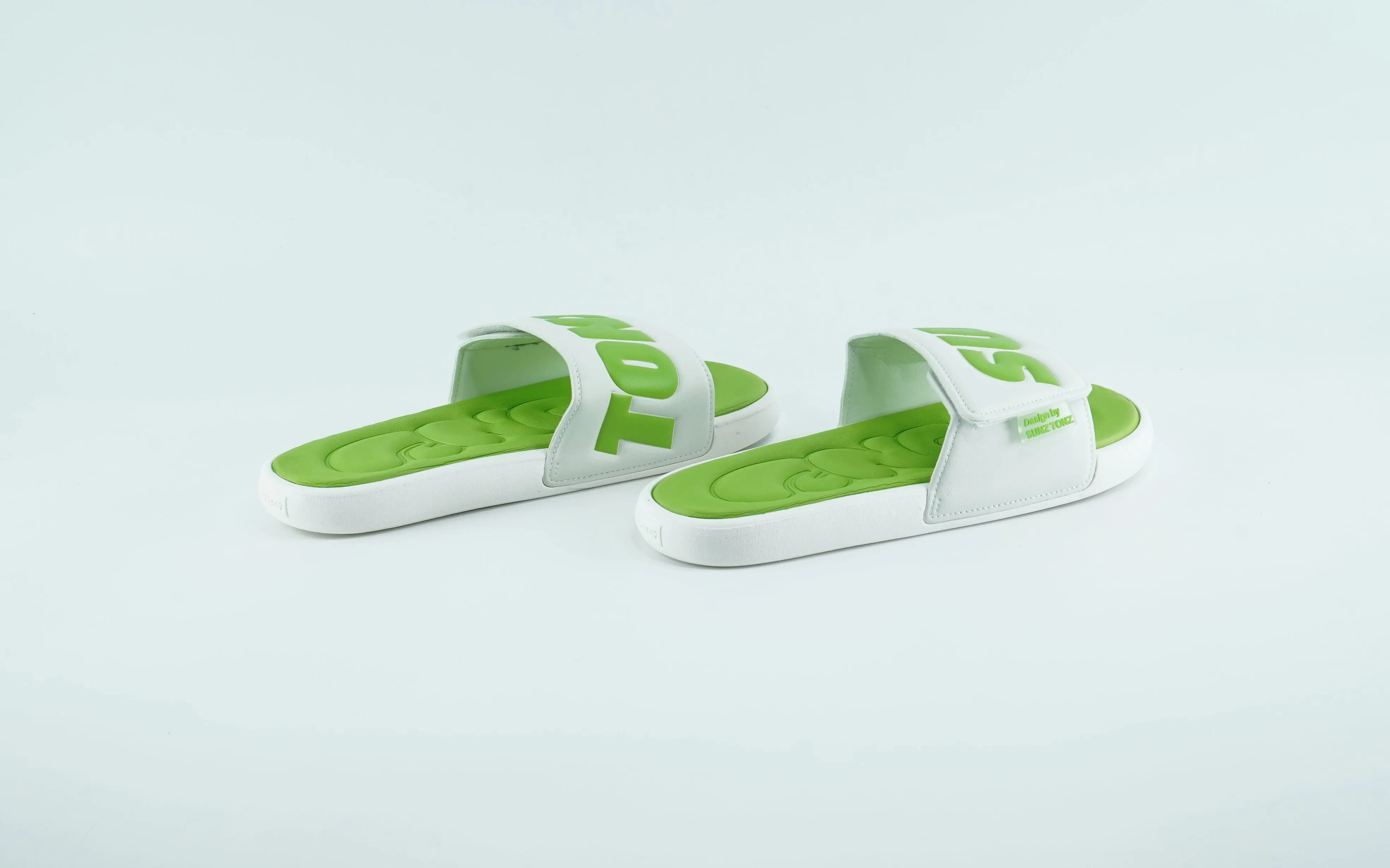 Sunz Tonz Slides for men in green and white