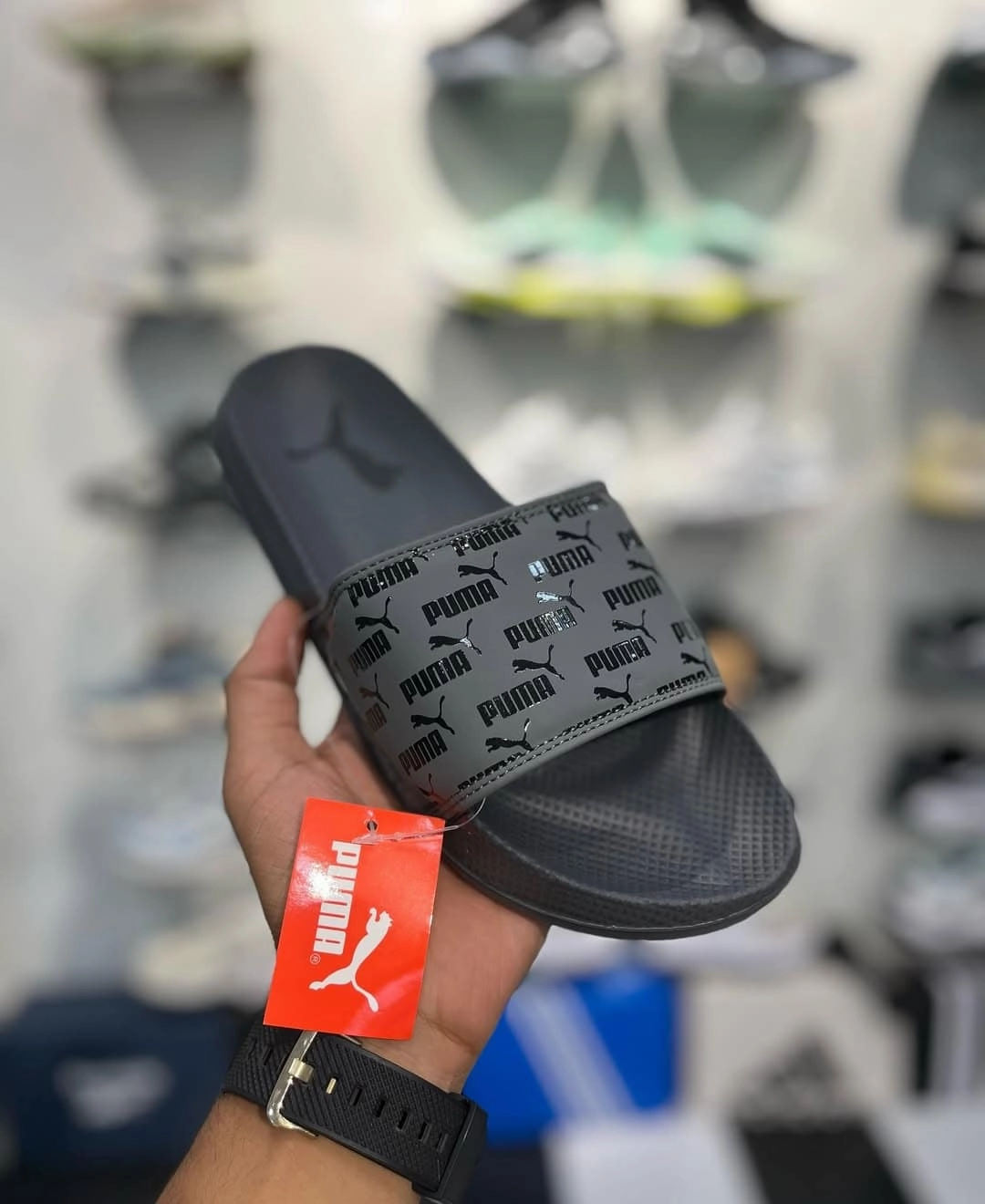 Claquette Puma soft foam Black/Grey Chic Style Outdoor Use