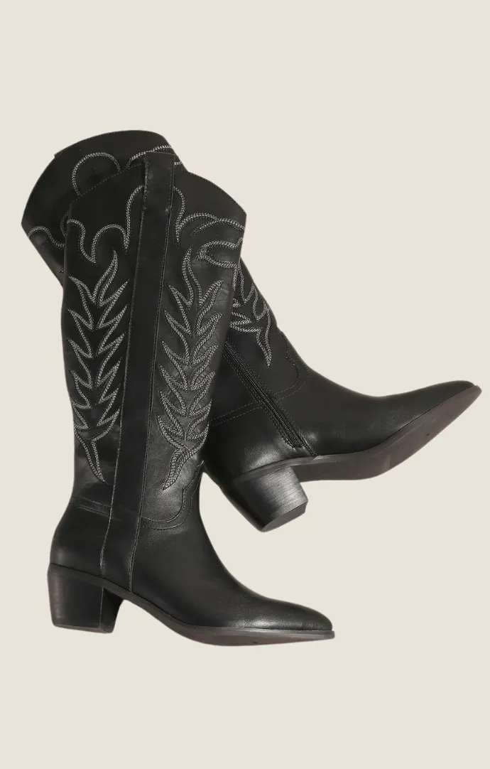 Tabitha Black Western Boots