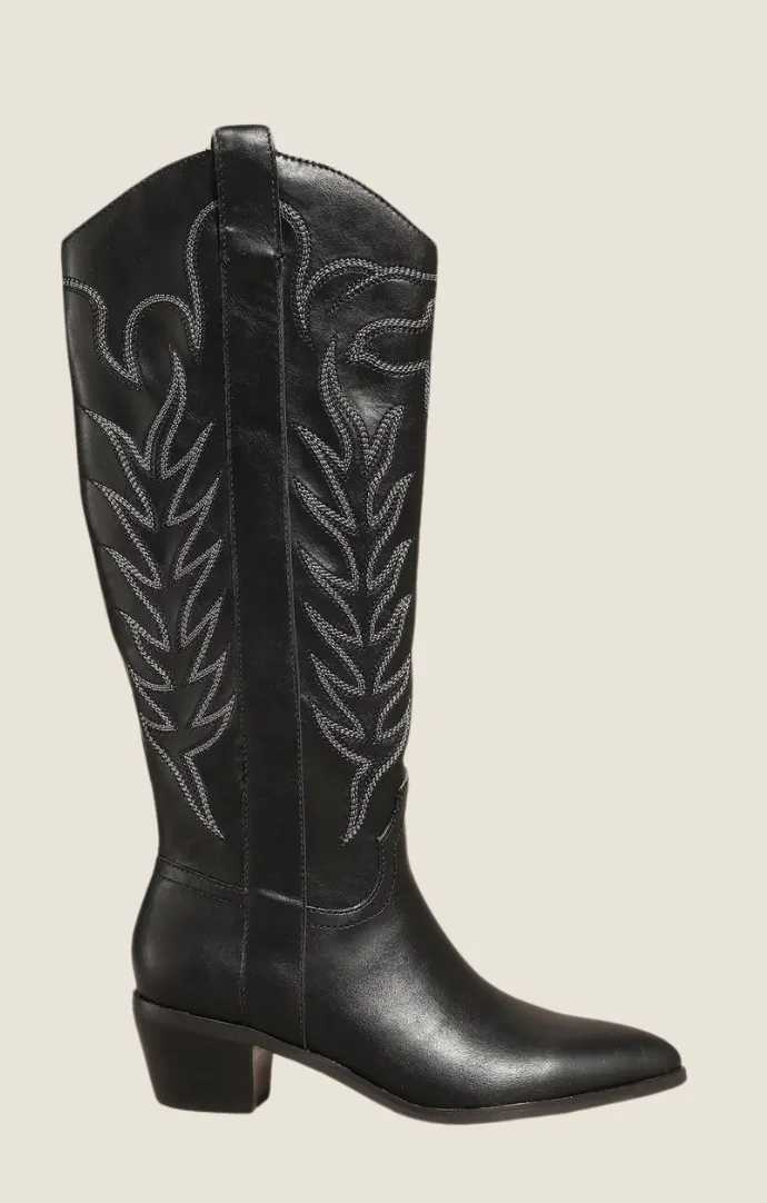 Tabitha Black Western Boots