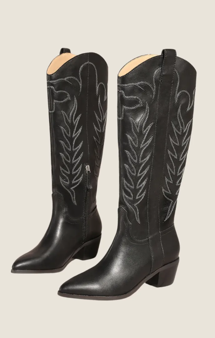 Tabitha Black Western Boots
