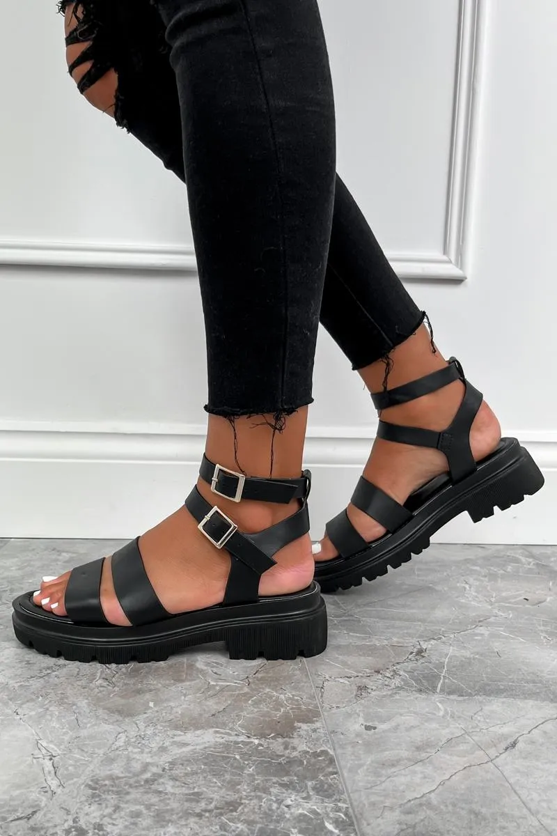 TARA Chunky Gladiator Sandals - Black