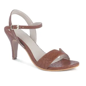 Textured Tan Stiletto Sandal