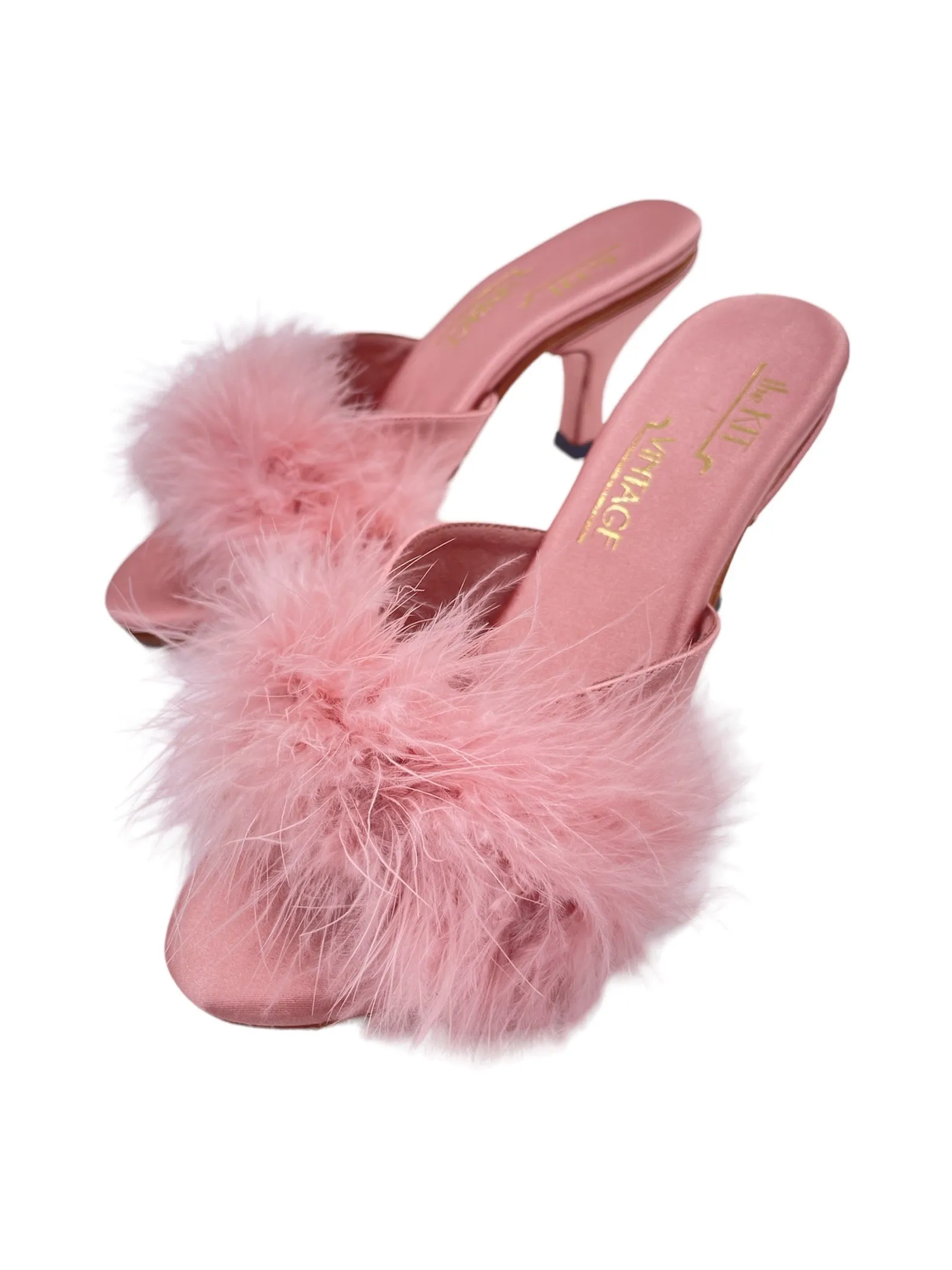 The Kit Vintage 1950's Style Marabou Feather Heel