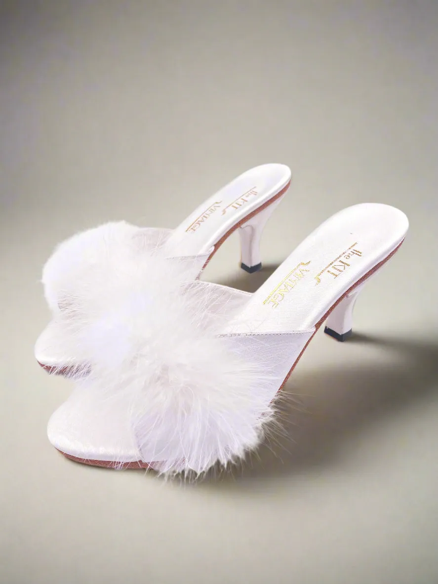 The Kit Vintage 1950's Style Marabou Feather Heel
